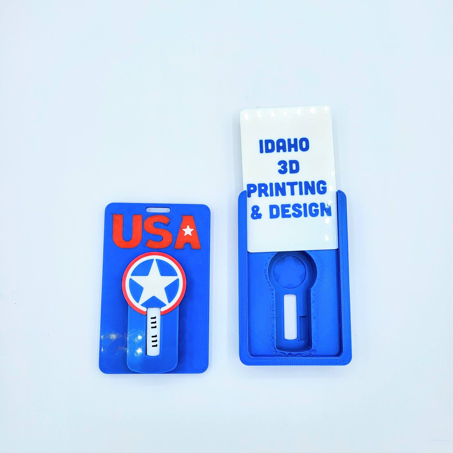 3D Printed RSA Token Holder with up to 3 Badge Slots - USA
