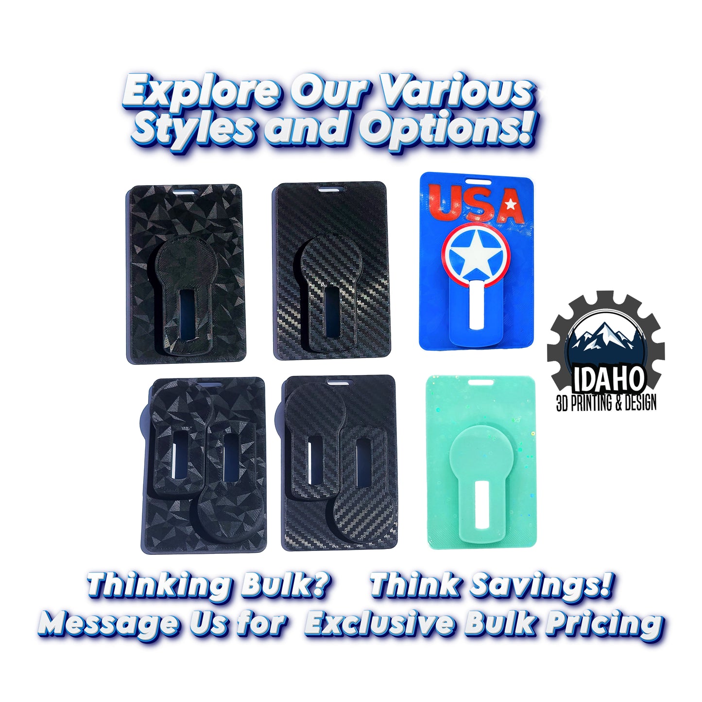 Single RSA Token Holder - Carbon Fiber - Up to 3 Badge Slots
