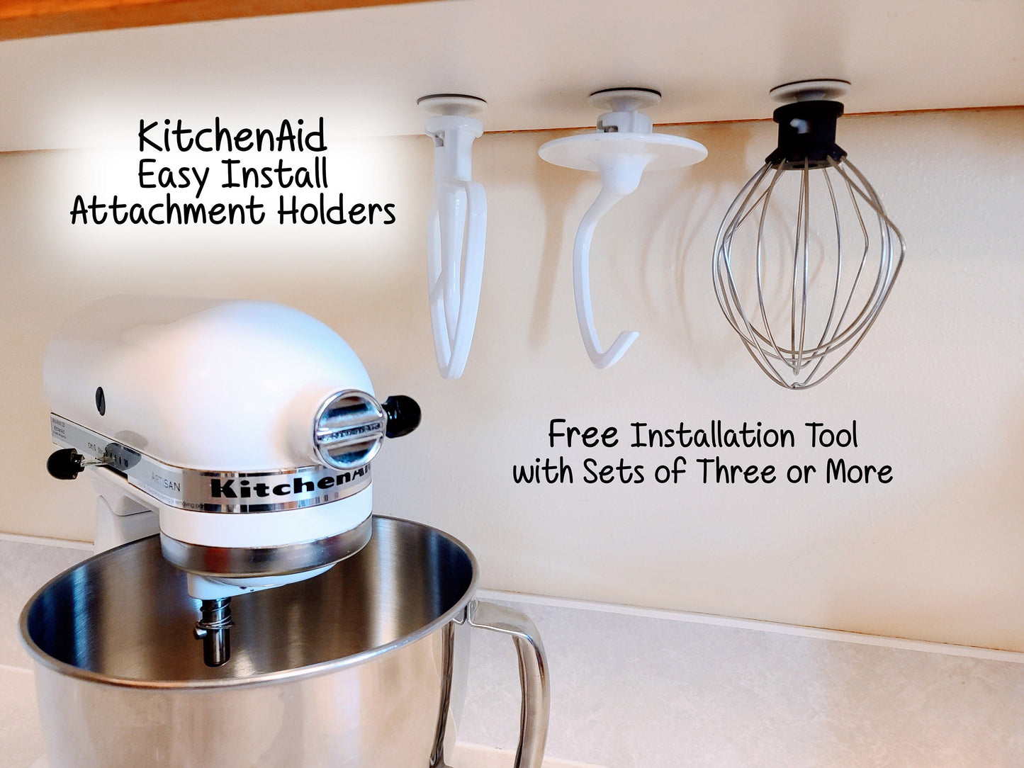 KitchenAid Mixer | Attachment Holder | Space Saver | Organizer Mount | Easy Install