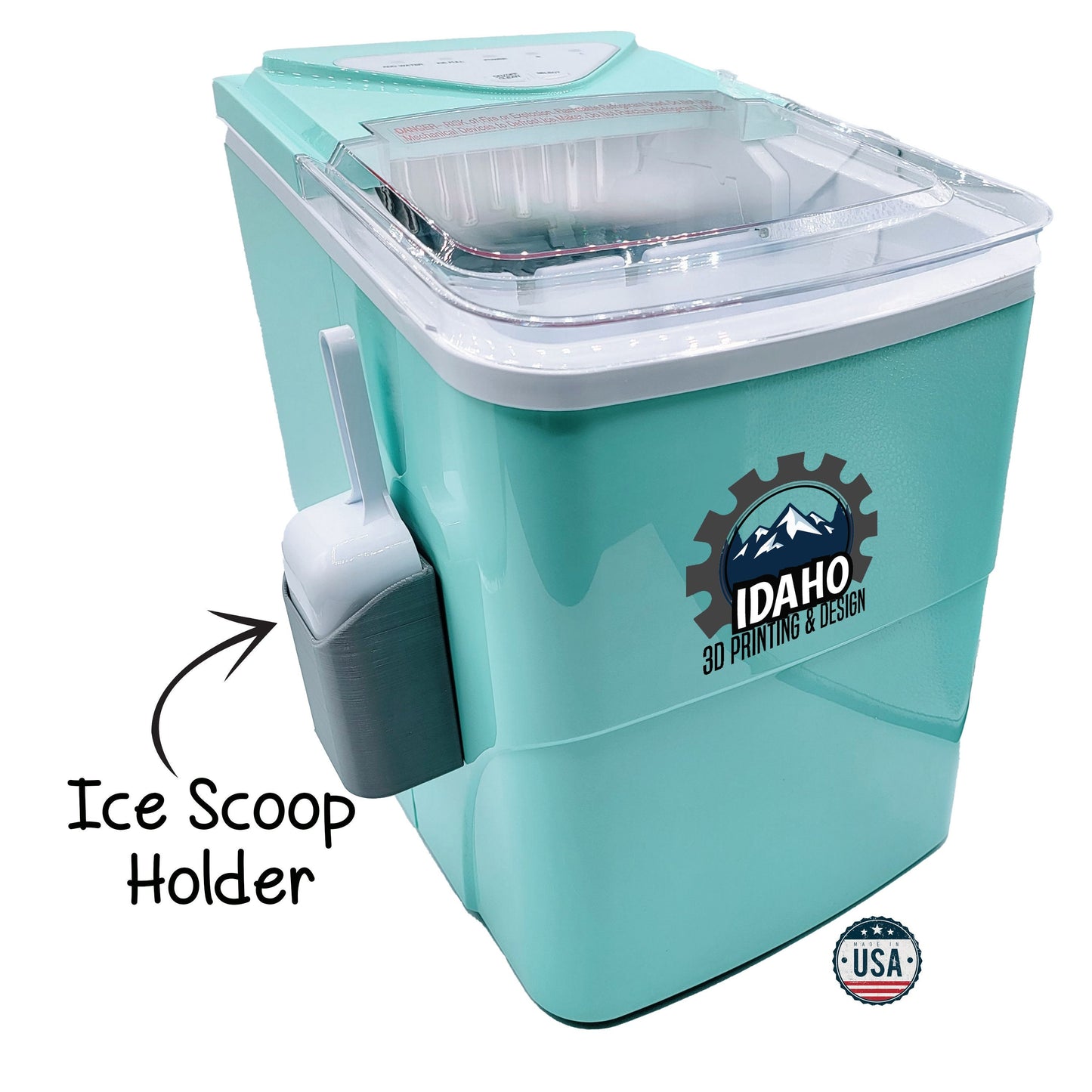 Ice Scoop Holder - Fits Various Countertop Ice Makers *Does not Include Ice Maker or Scoop*