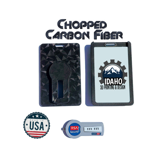 Single RSA Token Holder - Carbon Fiber Chopped- Up to 3 Badge Slots