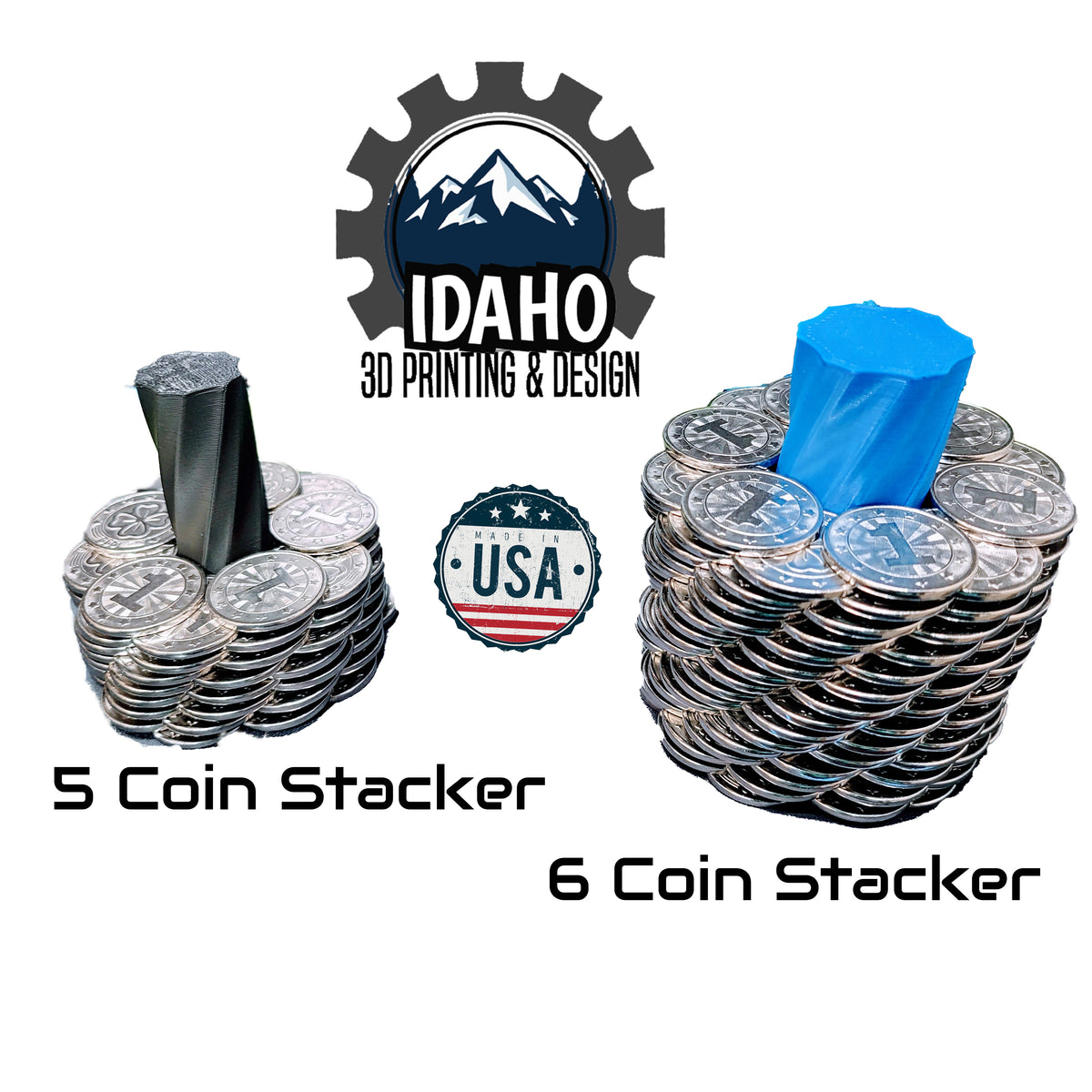 Coin Stack Tower Coin Pusher Tower Stacker – Idaho 3D Printing & Design